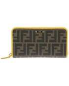 Fendi Ff Logo Zip Around Wallet - Lyst