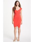 Nicole Miller Pleat Matte Jersey Dress - Lyst