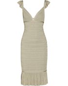Oscar de la Renta Metallic Pointelle knit Dress - Lyst
