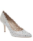 Oscar de la Renta Two Tone Eyelet Pump - Lyst