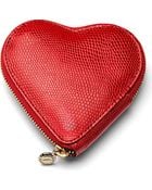 Aspinal Heart Lizardembossed Leather Coin Purse - Lyst