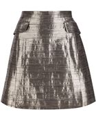 McQ by Alexander McQueen Metallic Mini Skirt - Lyst