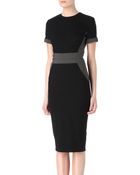 Victoria Beckham Contrast Panel Stretchcrepe Dress - Lyst
