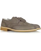 A.testoni Dark Brown Leather Derby Shoes - Lyst