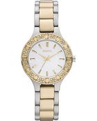 DKNY Twotone Goldplated Steel Watch White - Lyst