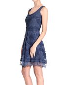 Ermanno Scervino Dress Sleeveless V Neck Embroidery - Lyst
