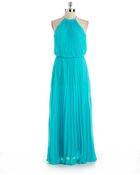 Xscape Pleated Chiffon Gown - Lyst