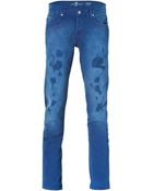 7 For All Mankind Chad Jeans In Ripped Estate Blue - Lyst
