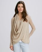 Alice + Olivia Draped Linen Sweater - Lyst