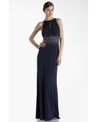 Js Boutique Embellished Cutaway Jersey Gown - Lyst