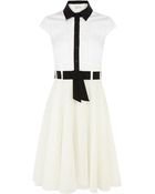 Karen Millen Mixed Broderie Dress - Lyst