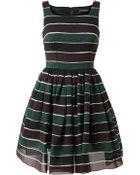 Dolce & Gabbana Striped Silk Organza Dress - Lyst