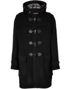 Burberry Brit Wool Blend Broadhurst Duffle Coat in Black - Lyst