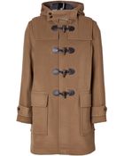 Burberry Brit Wool Blend Broadhurst Duffle Coat in Camel - Lyst