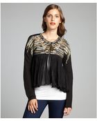 Love Sam Black Crinkled Cotton Bead And Lurex Embellished Jacket - Lyst