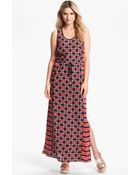 MICHAEL Michael Kors Mix Print Maxi Dress - Lyst