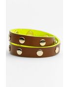 Tory Burch Embossed Leather Wrap Bracelet - Lyst