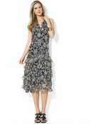 Lauren by Ralph Lauren Petite Sleeveless Ruffled Dress - Lyst