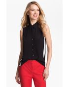 Vince Camuto Tuxedo Stripe Blouse - Lyst