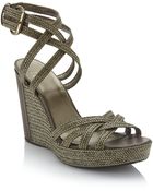 Stuart Weitzman Reins Woven Wedge - Lyst