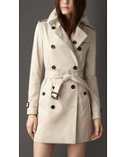 Burberry Cotton Gabardine Trench Coat - Lyst