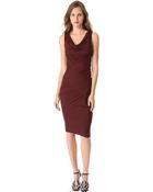 Donna Karan New York Sleeveless Draped Jersey Dress - Lyst