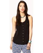 Forever 21 Essential Georgette Racerback Top - Lyst