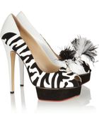 Charlotte Olympia Zelda Suede and Leather Platform Pumps - Lyst