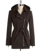 Vince Camuto Asymmetrical Zip-front Trench Coat - Lyst