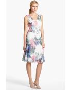 Komarov Floral Print Vneck Dress - Lyst
