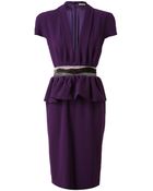 Bottega Veneta Crepe Dress with Peplum Waist - Lyst