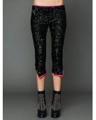 One Teaspoon Cropped Sequin Trousers - Lyst