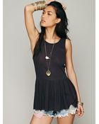 Free People U Back Peplum Tank - Lyst