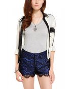 Akira Lace Overlay Tap Shorts in Blue - Lyst