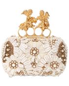 Alexander McQueen Embroidered Silk Knuckle Box Clutch - Lyst