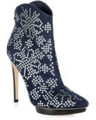 Alice + Olivia Dumont Studded Suede Ankle Boots - Lyst