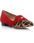Charlotte Olympia Bisoux Suede and Leopardprint Slippers - Lyst