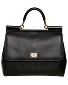 Dolce & Gabbana Miss Sicily Saffiano Leather Top Handle - Lyst
