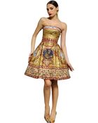 Dolce & Gabbana Embroidered Strapless Dress - Lyst