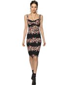 Dolce & Gabbana Printed Viscose Cady Guipure Dress - Lyst