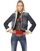 DSquared2 Stretch Denim Jacket With Leather Vest - Lyst
