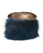 Fendi Mink Fur On Brass Metal Cuff - Lyst