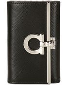 Ferragamo Gancini Icon Saffiano Leather Key Holder - Lyst