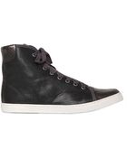 Lanvin 20mm Leather High Top Sneakers - Lyst