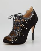 Pour La Victoire Vara Studded Laceup Bootie - Lyst