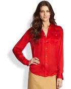 Ralph Lauren Blue Label Silk Pippa Blouse - Lyst