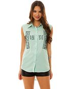 Reverse The Sheer Stud Cross Top - Lyst