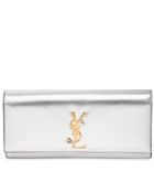 Saint Laurent Cassandra Metallic Nappa Leather Clutch - Lyst