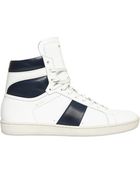 Saint Laurent Leather High Top Sneakers - Lyst