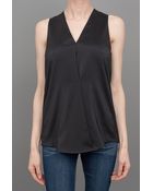 T By Alexander Wang Silk Tank Black - Lyst